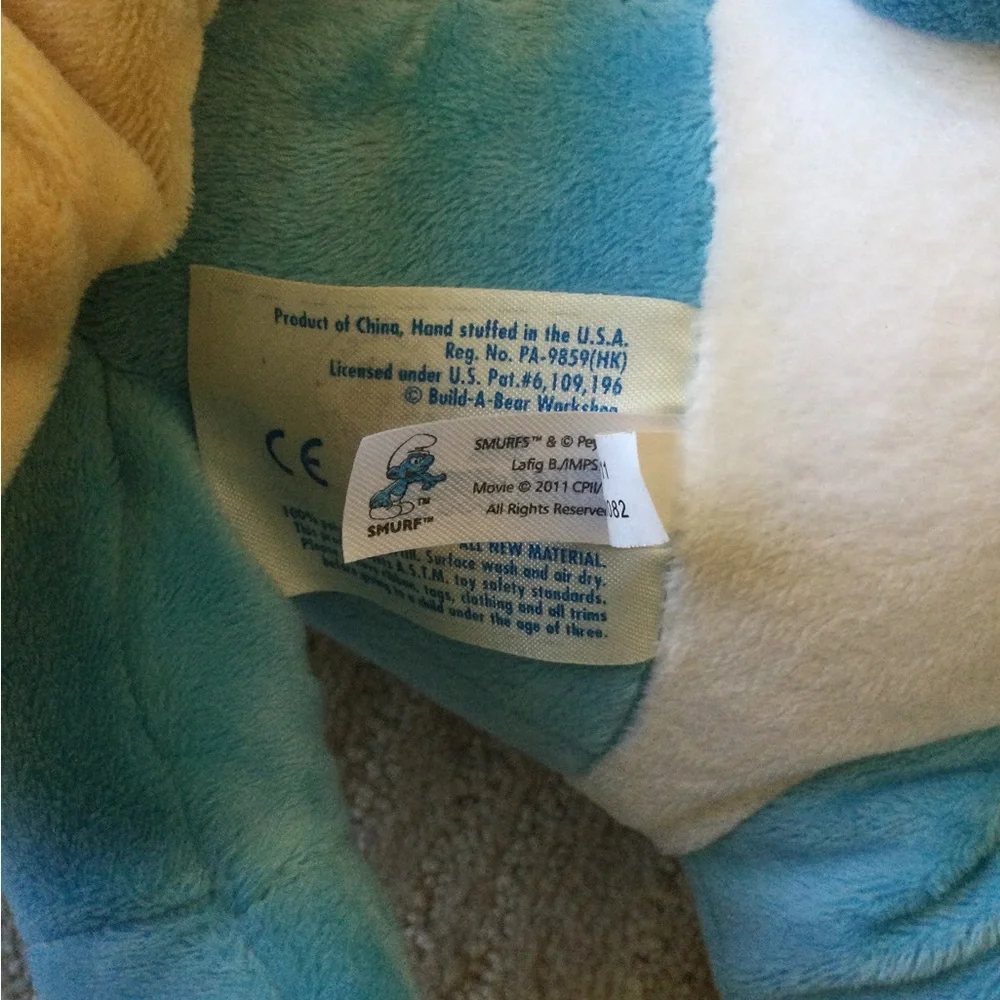 Build a Bear Blue White Smurf Movie Plush Smurfette Stuffed Animal Toy 16”